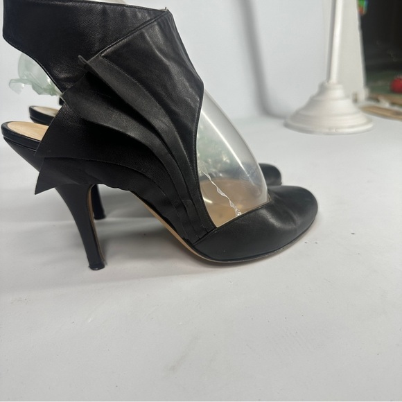 Max Kibardin Black Winged Soft Lamb Leather Heels - Size 38.5 Designer Womens - Picture 4 of 13